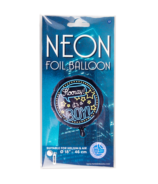 Geboorte Helium Ballon It's a Boy Neon 46cm leeg