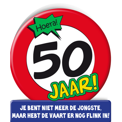 Verjaardagskaart 50 Jaar Verkeersbord 16,5cm