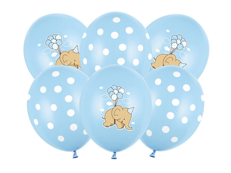 Ballonnen Baby Olifantje Blauw 30cm 6st