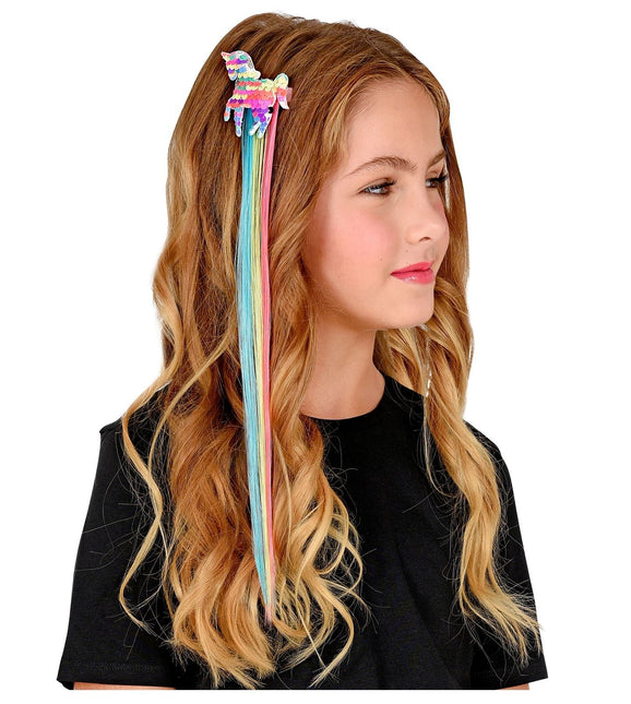 Unicorn Hair Extension Meisje