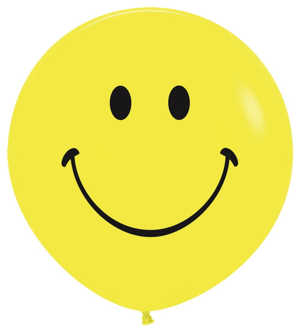 Ballonnen Smile Face Yellow 91cm 2st