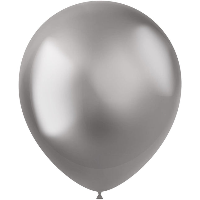 Zilveren Ballonnen Chroom 33cm 50st