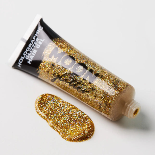 Moon Glitter Holographic Glitter Hair Gel Gold 20ml