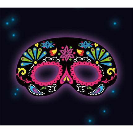 Dia De Los Muertos Masker Glow In The Dark 19cm