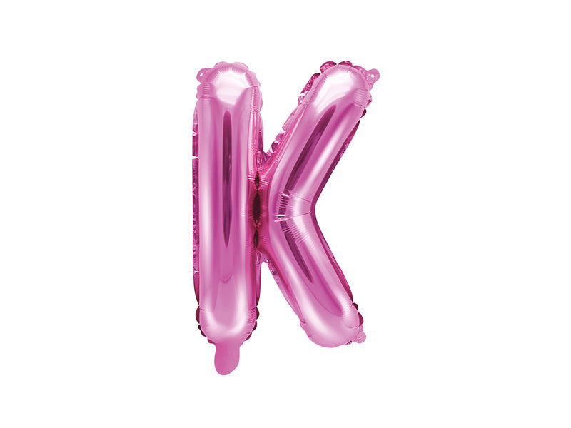 Folie Ballon Letter K Roze Leeg 35cm