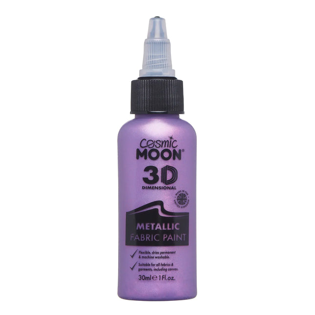 Cosmic Moon Metallic Fabric Paint Purple 30ml