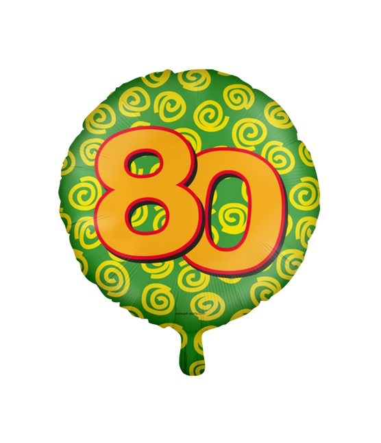 Helium Ballon 80 Jaar Gekleurd Leeg 46cm