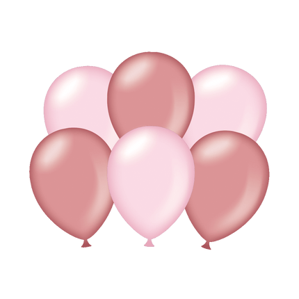 Roze Ballonnen Metallic 30cm 6st