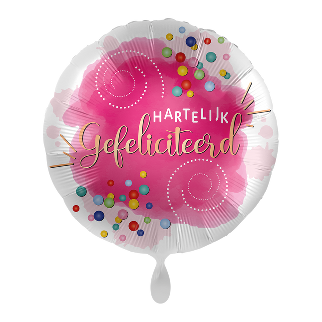 Hartelijk Gefeliciteerd Helium Ballon Leeg 43cm