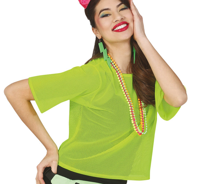 Visnet T/shirt Neon Groen Kort L