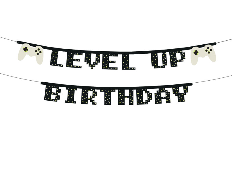 Gaming Party Banner Level Up Birthday 2,5m