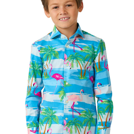 Hawaii Flamingo Overhemd Jongen OppoSuits