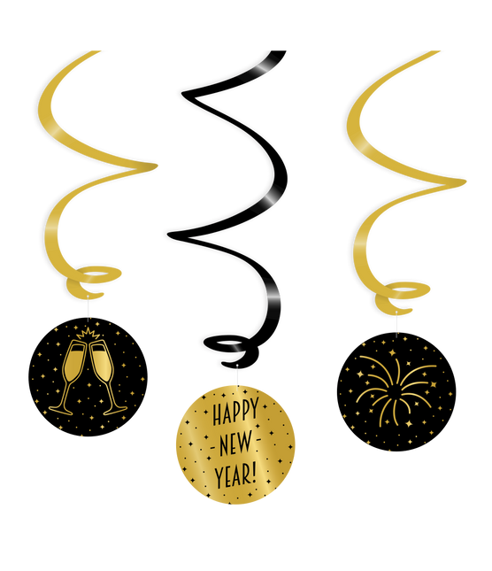 Hangdecoratie Happy New Year! 14cm 3st