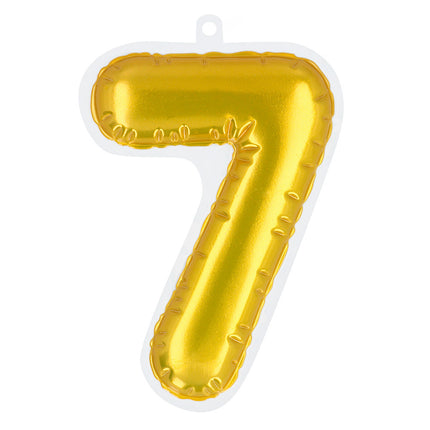 Gouden 7 Jaar Stickers Folieballon 20cm