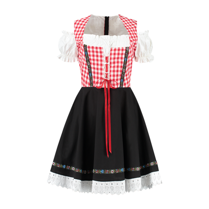 Oktoberfest Dirndl Jurk Oktoberfest Rood Wit Zwart Dames