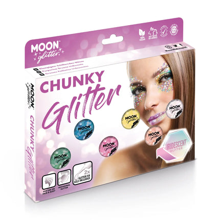 Moon Glitter Iridescent Chunky Glitter White 3g