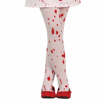 Rood Witte Halloween Legging Bloederig Kind