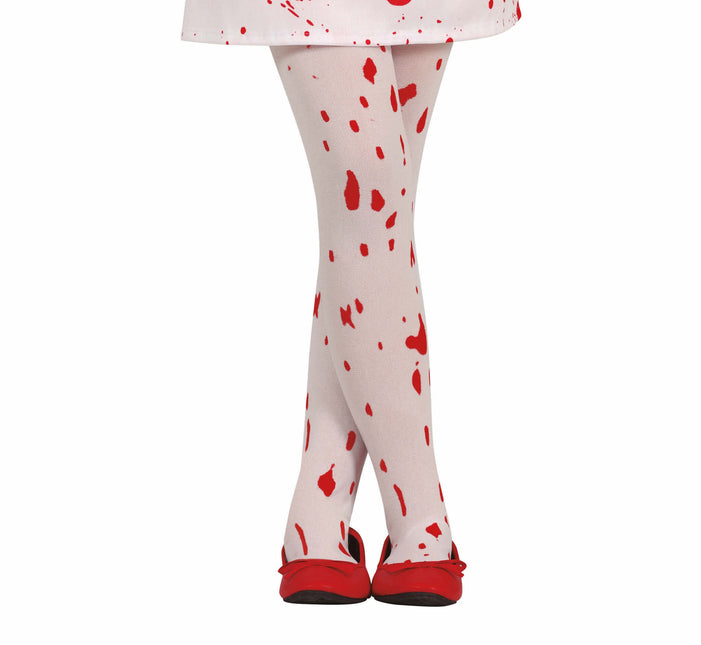 Rood Witte Halloween Legging Bloederig Kind