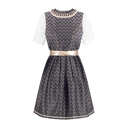 Blauw Wit Creme Dirndl Jurk Oktoberfest Dames 2 Delig