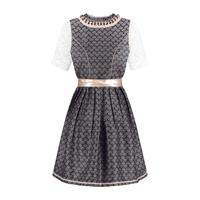 Blauw Wit Creme Dirndl Jurk Oktoberfest Dames 2 Delig