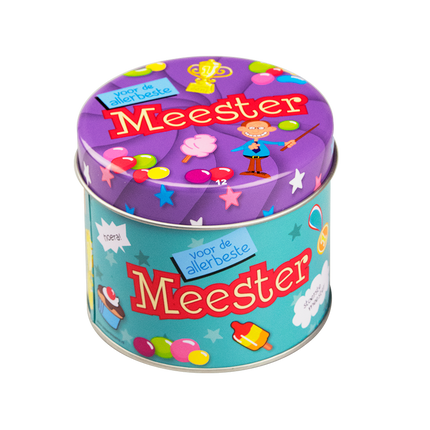 Snoepblik Meester 9cm