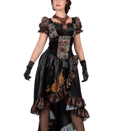 Steampunk Jurk Zwart Dames