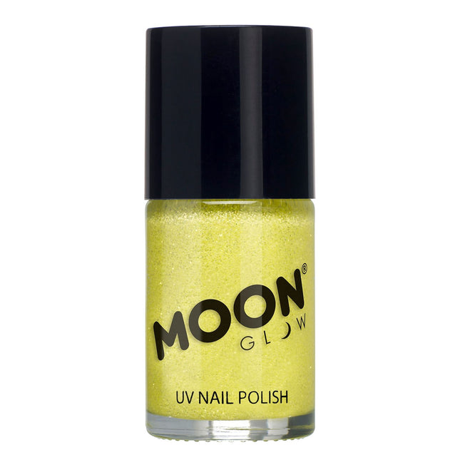 Moon Glow Neon UV Glitter Nail Polish Yellow 14ml