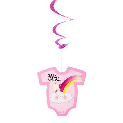 Geboorte Hangdecoratie Meisje Baby Girl 60cm 3st