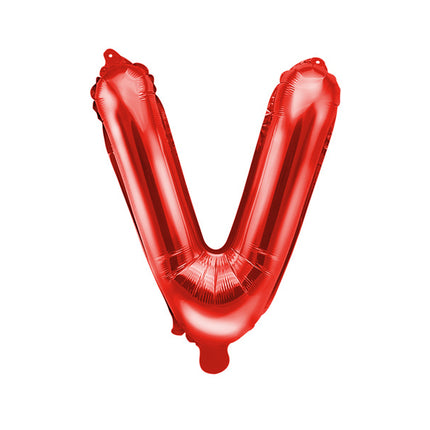 Folie Ballon Letter V Rood Leeg 35cm