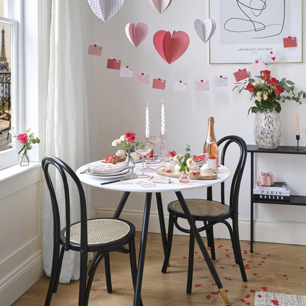 Rood Roze Hangdecoratie Hartjes 5st