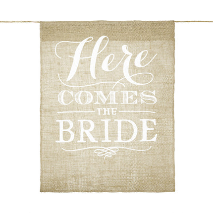 Banner Here Comes The Bride 51cm