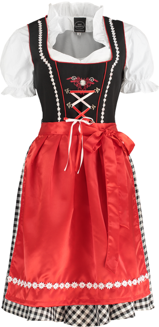 Zwart Witte Dirndl Jurk Oktoberfest Dames Geruit