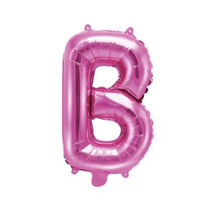 Folie Ballon Letter B Roze Leeg 35cm