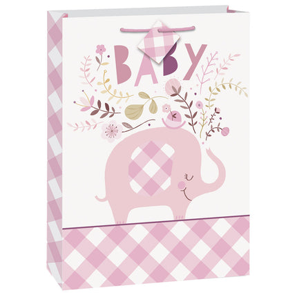 Baby Olifant Geschenktas Roze