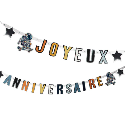 Space Party Letterslinger Yoyeux Anniversaire 2,5m