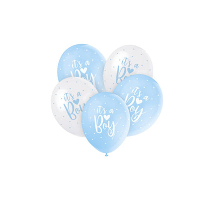 Geboorte Ballonnen It's A Boy Blauw 30cm 5st