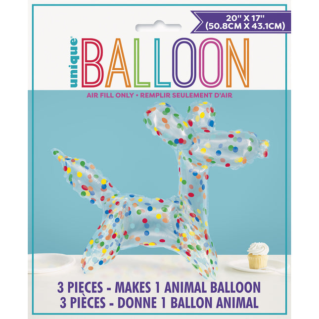 Hond Ballon Gekleurd 76cm