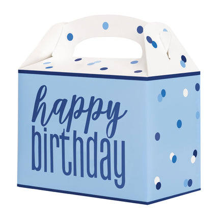 Happy Birthday Traktatiedoosjes Blauw 6st