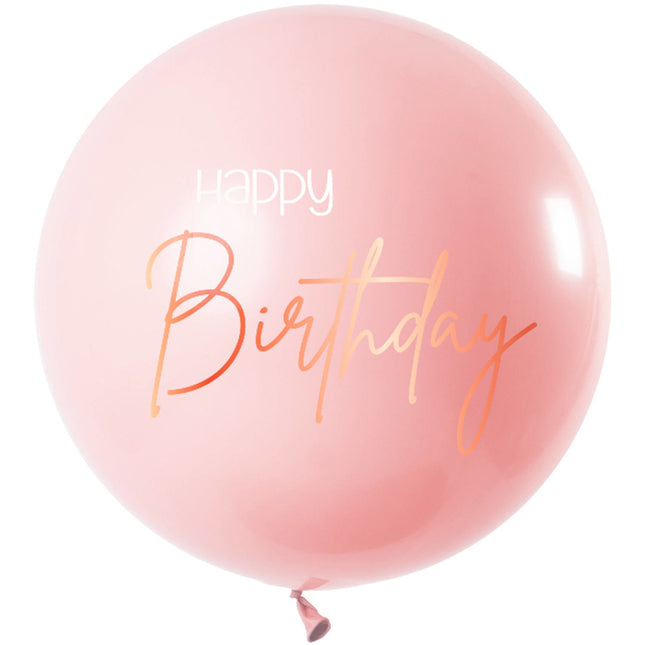 Happy Birthday Reuze Ballon Roze XL 80cm