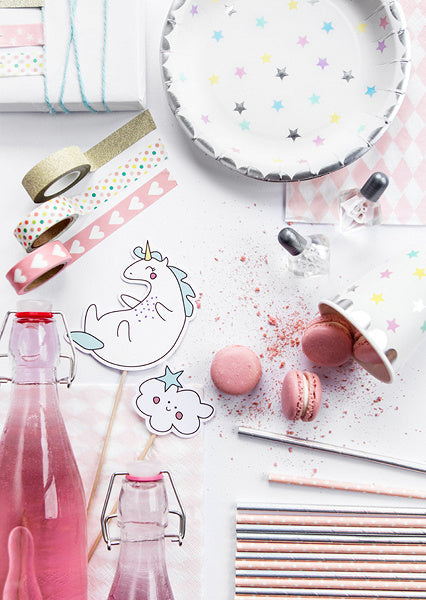 Unicorn Taart Topper Set 5 delig