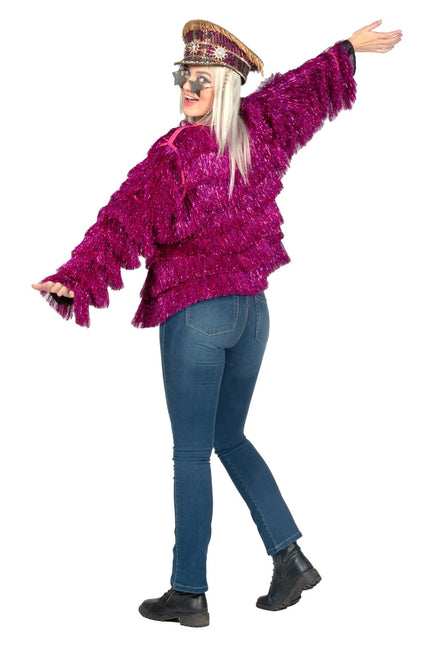 Glitter Jas Dames Fuchsia