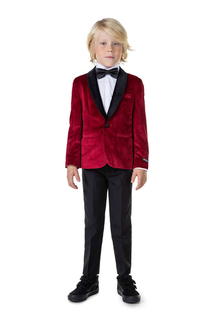 Bordeaux Rode Velvet Blazer Jongen OppoSuits