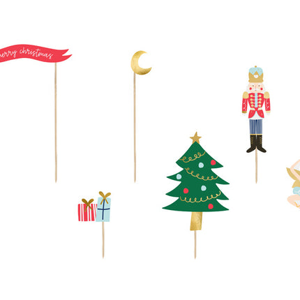 Caketopper Kerst 19cm 6st