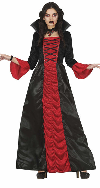 Vampier Halloween Kostuum Dames Rood Zwart