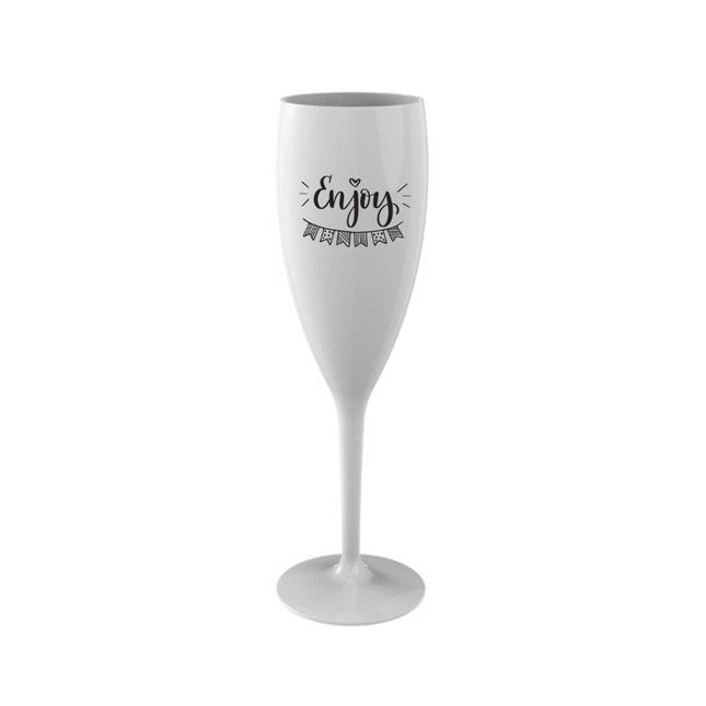 Champagne Glas Wit Enjoy Herbruikbaar 120ml