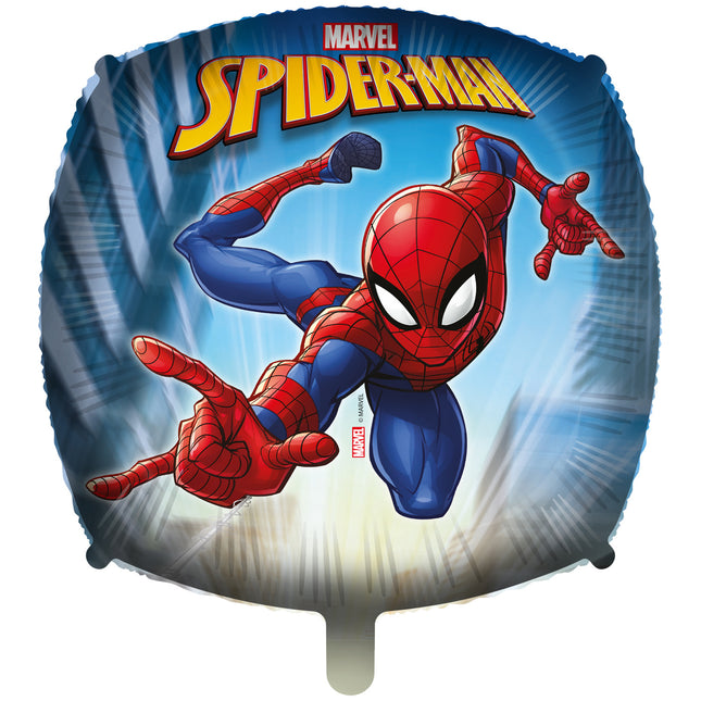 Spiderman Helium Ballon Vierkant Leeg 46cm