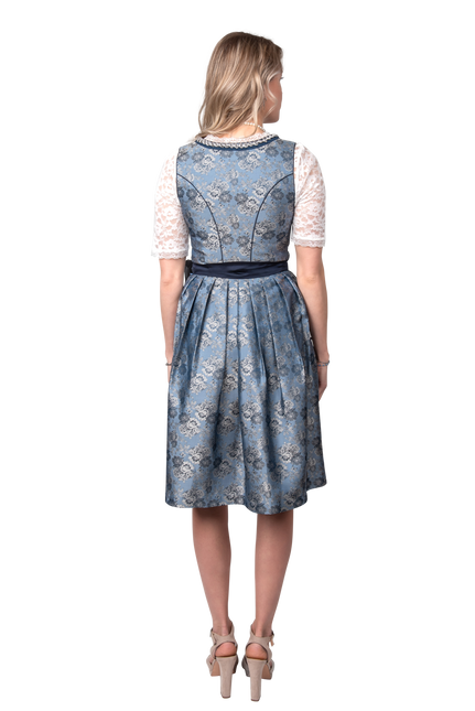 Blauw Zilveren Dirndl Jurk Oktoberfest Dames 2 Delig