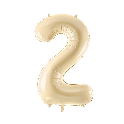 2 Jaar Cijfer Ballon Beige Leeg 72cm