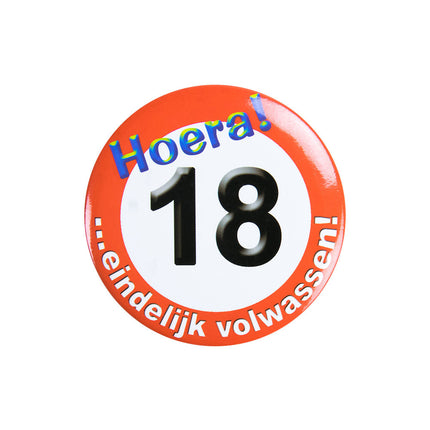 Button 18 Jaar Verkeersbord 5,5cm