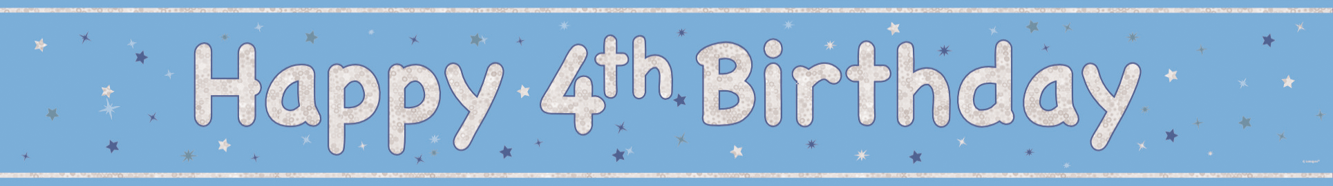 Happy Birthday Banner Lichtblauw 4 Jaar 2,74m